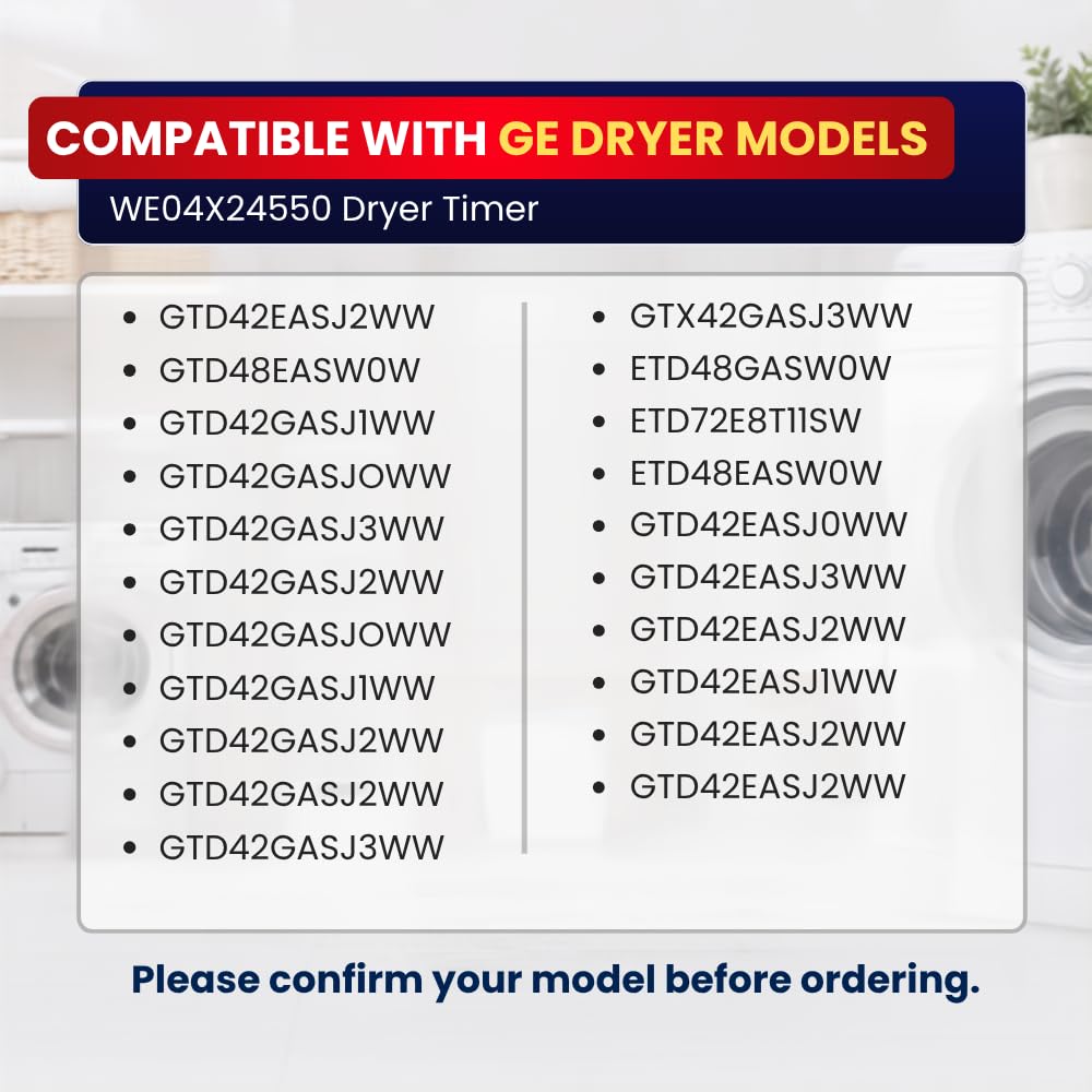 WE04X24550 Dryer Timer for GE Dryers GTD42EASJ2WW GTD48EASW0WB GTD42EASJ1WW GTD42GASJ2WW GTX42GASJ2WW – Replaces 234D2377P004 TMD14M30 WE04X24549 TMD16M12