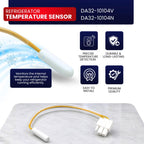 DA32-10104N Refrigerator Temperature Sensor for Samsung – Made in Korea, Replaces DA32-10104V, Fits RF261BEAESR RF28HFEDBSR RF30HBEDBSR RF31FMESBSR, Fixes 5E/SE Error