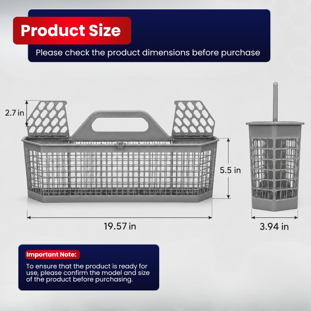 WD28X10128 Dishwasher Cutlery Basket, Universal Silverware Basket for GE Whirlpool Kenmore Maytag Frigidaire KitchenAid Samsung LG – Replaces WD28X10127 WD28X10132 PS959351