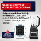 BL610C, BL710WM Replacement Pitcher with Locking Lid Compatible with Ninja Blender BL610BRN, BL610C, CO610B, CO650B, CT610 – Raised Six-Fin Base, 72 oz
