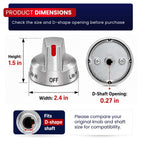 DG64-00473A Burner Control Knob for Samsung Gas Range Oven – Fits NX58H5600SS NX58F5700WS NX58H5650WS NX58J7750SS NX58M6850SS, Replaces AP5917439