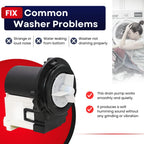 4681EA2001T Washer Drain Pump Motor for LG and Kenmore Washing Machines – 120V 85W, Replaces AP5328388 PS3579318 4681EA1007G 4681EA1007D, Fits WM2101HW WM3270CW