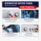 W11566735 W11685947 Dryer Timer for Maytag MED4500MW0 YMED4500MW0 – Replaces 4981088 AP7215858 PS17216594 EAP17216594 162-428-1