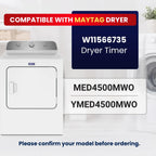 W11566735 W11685947 Dryer Timer for Maytag MED4500MW0 YMED4500MW0 – Replaces 4981088 AP7215858 PS17216594 EAP17216594 162-428-1