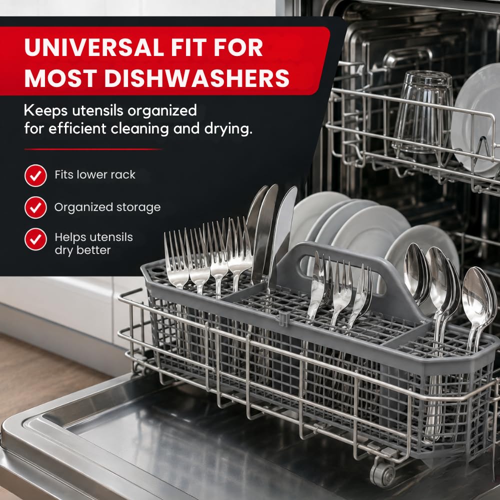 WD28X10128 Dishwasher Cutlery Basket, Universal Silverware Basket for GE Whirlpool Kenmore Maytag Frigidaire KitchenAid Samsung LG – Replaces WD28X10127 WD28X10132 PS959351