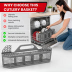 WD28X10128 Dishwasher Cutlery Basket, Universal Silverware Basket for GE Whirlpool Kenmore Maytag Frigidaire KitchenAid Samsung LG – Replaces WD28X10127 WD28X10132 PS959351