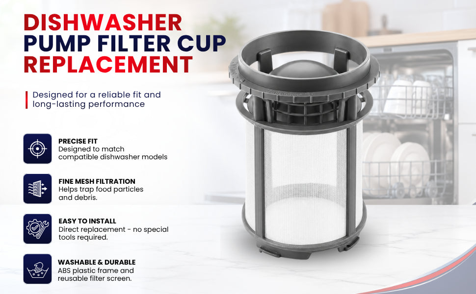 W10872845 Dishwasher Pump Filter Cup for Whirlpool KitchenAid Kenmore Amana –... - detail 1
