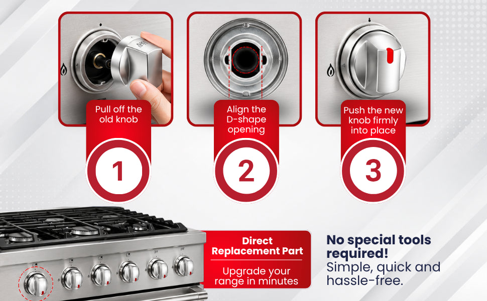 DG64-00473A Burner Control Knob for Samsung Gas Range Oven – Fits NX58H5600SS... - detail 3