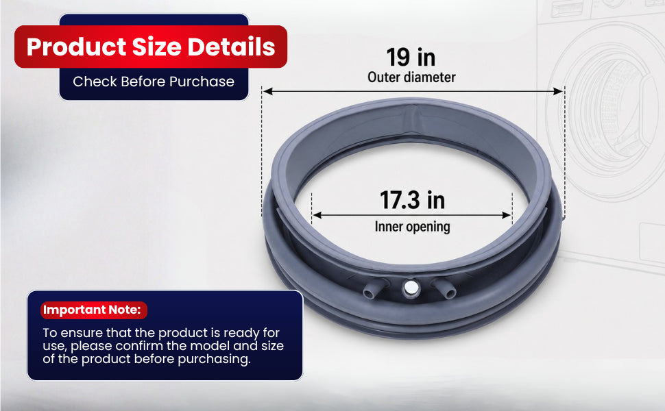 5304505004 Washer Door Seal for Electrolux Front Load Washer – Door Boot Gask... - detail 3