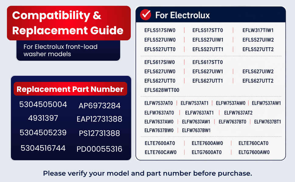 5304505004 Washer Door Seal for Electrolux Front Load Washer – Door Boot Gask... - detail 5